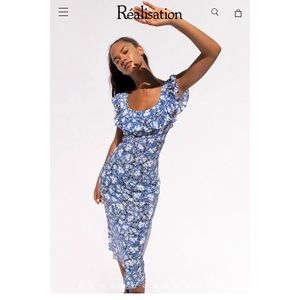 Realisationpar The Lou 100% Silk Dress in blue brand new without tag